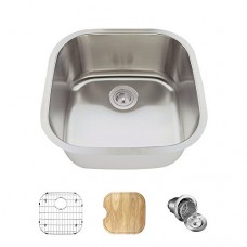 2020 16 Gauge Stainless Steel Kitchen Ensemble (Bundle - 4 Items: Sink  Basket Strainer  Sink Grid  and Cutting Board) - B00JV6LNK0